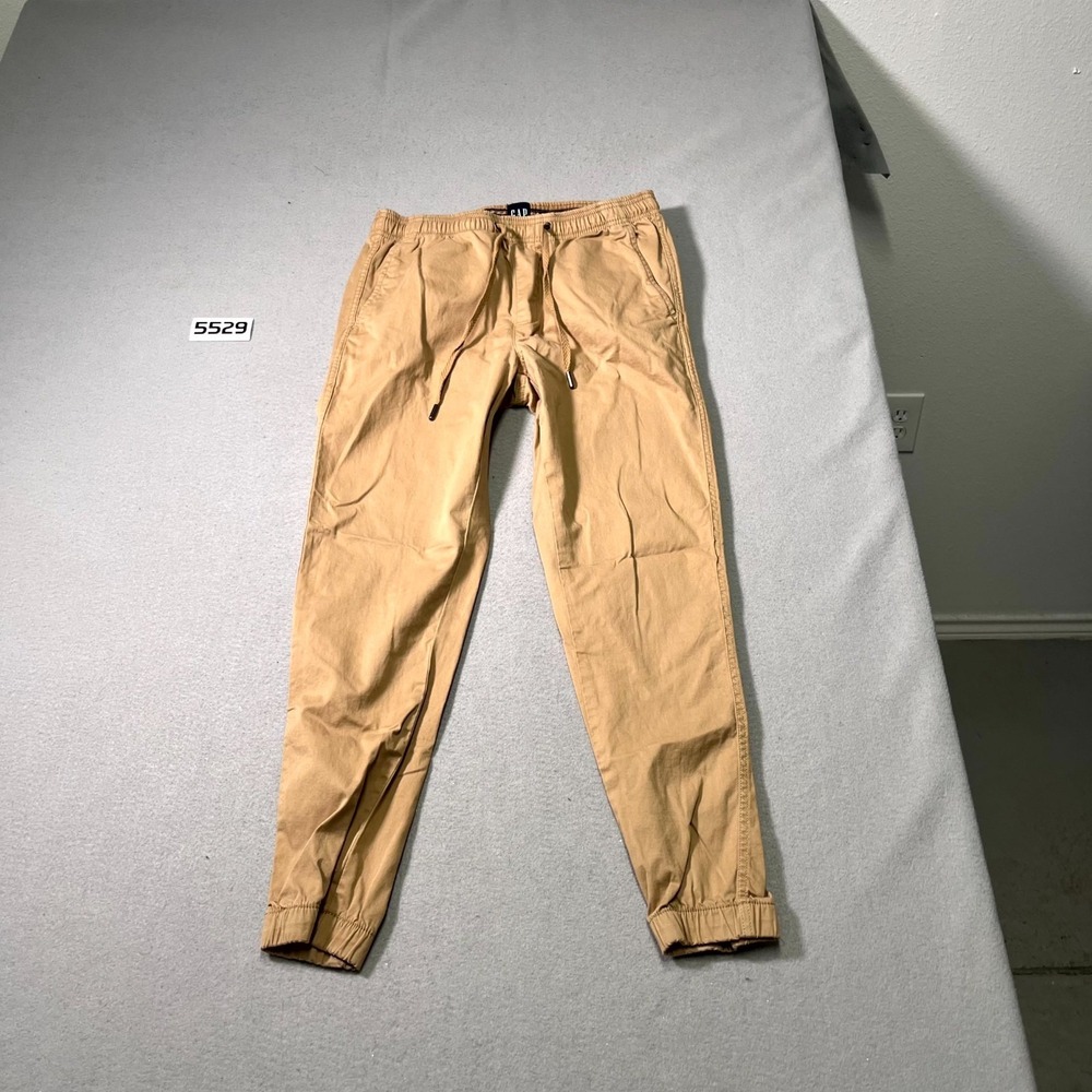Gap Jogger Pants Mens Small Brown Flat Front Tapered Leg Drawstring Outdoor